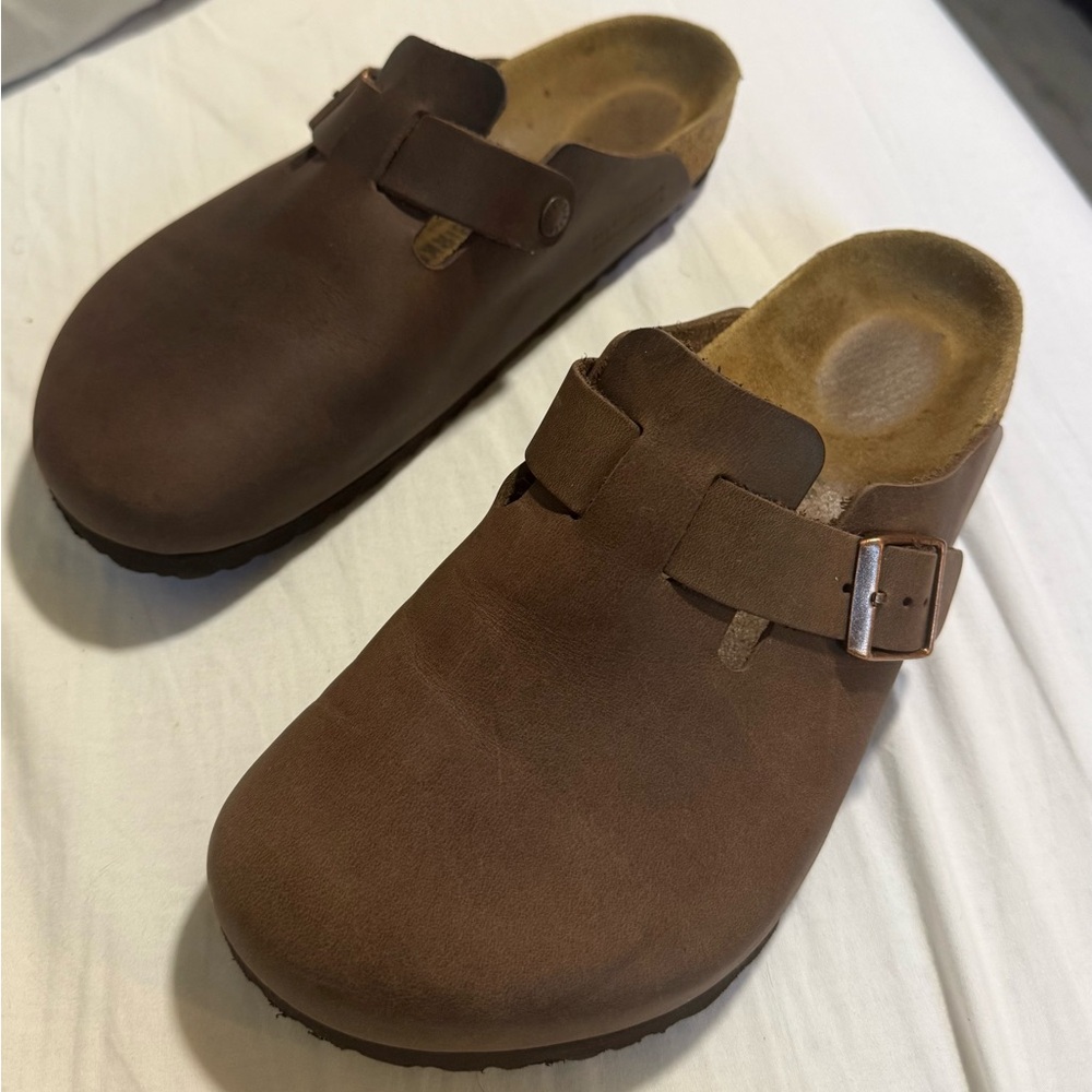 Birkenstock Brown Leather Slip-On Loafers
